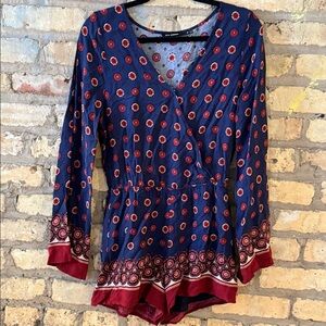 Blu Pepper Long Sleeve Romper